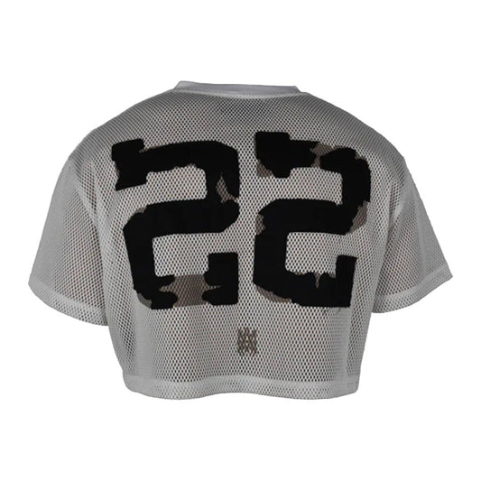 [Amiri] 22 Mesh Cropped T-ShirtT-ShirtAmiriDPUS Designer Outlet191846459890WhiteL[Amiri] 22 Mesh Cropped T-Shirt