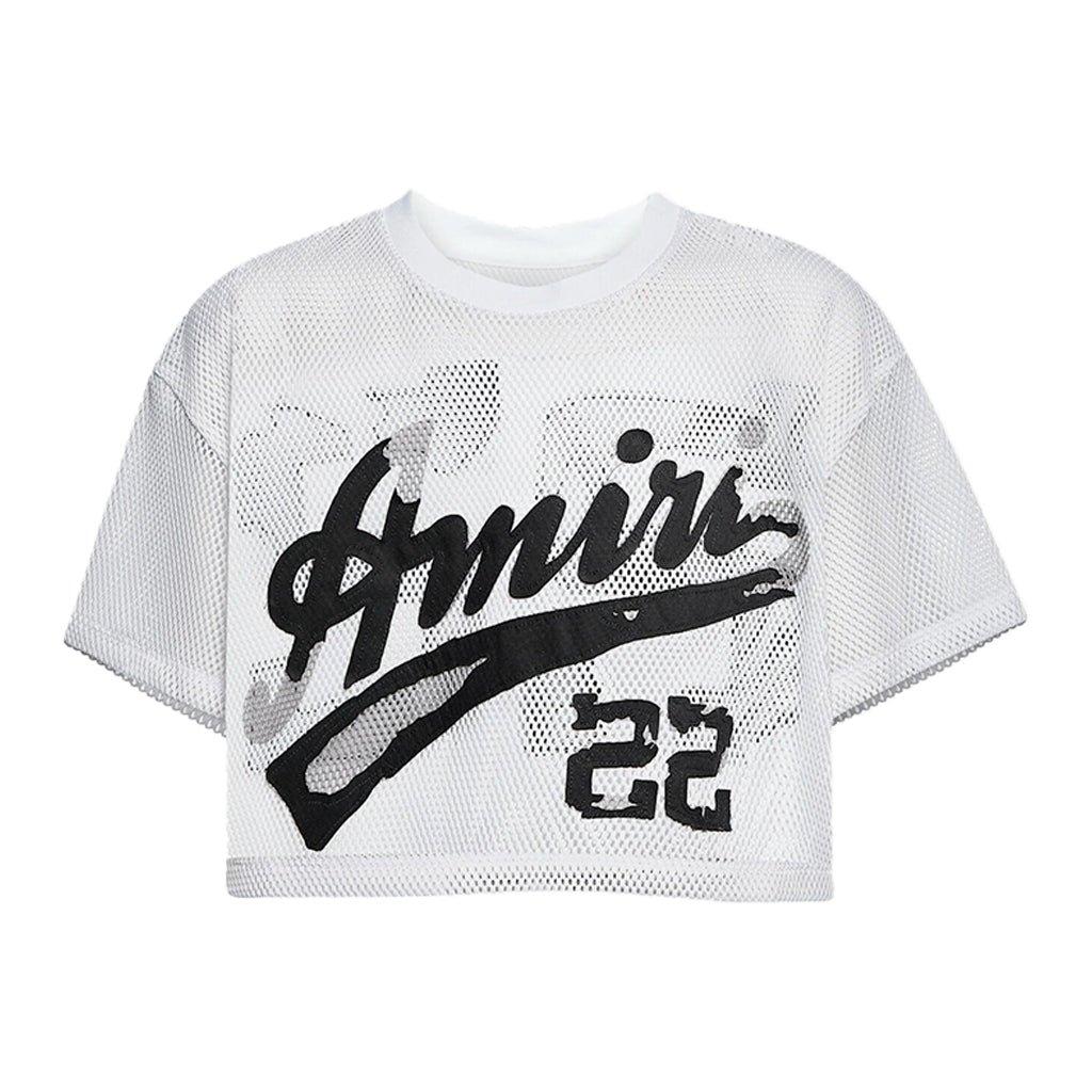 [Amiri] 22 Mesh Cropped T-ShirtT-ShirtAmiriDPUS Designer Outlet191846459890WhiteL[Amiri] 22 Mesh Cropped T-Shirt