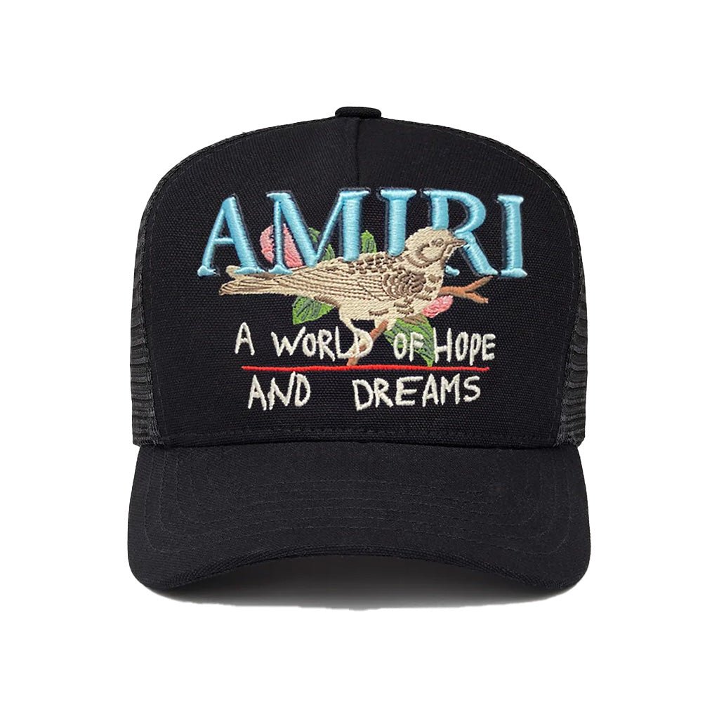 [Amiri] A World Of Hopes And Dreams Trucker HatCaps & HatsAmiriDPUS Designer Outlet197916638547BlackUNI[Amiri] A World Of Hopes And Dreams Trucker Hat