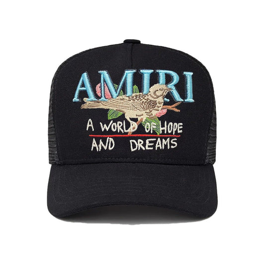 [Amiri] A World Of Hopes And Dreams Trucker HatCaps & HatsAmiriDPUS Designer Outlet197916638547BlackUNI[Amiri] A World Of Hopes And Dreams Trucker Hat