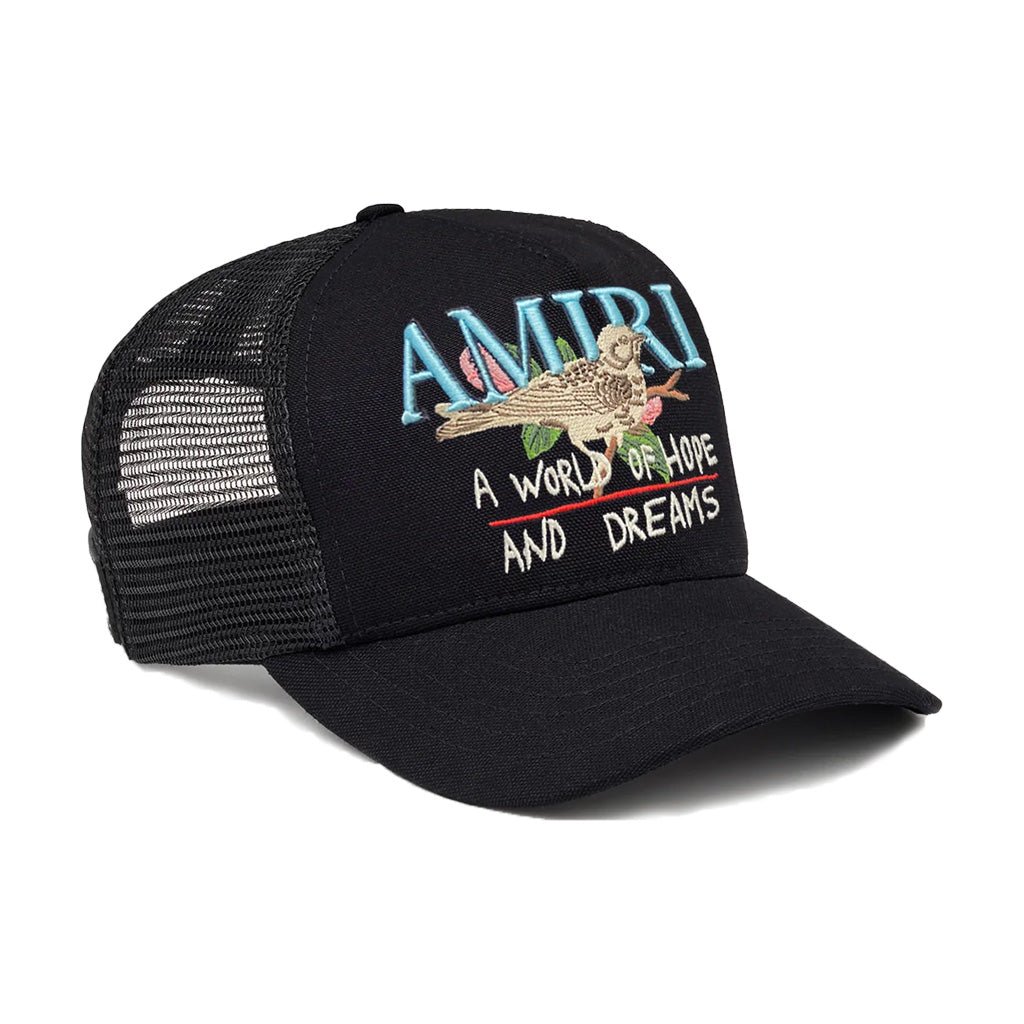 [Amiri] A World Of Hopes And Dreams Trucker HatCaps & HatsAmiriDPUS Designer Outlet197916638547BlackUNI[Amiri] A World Of Hopes And Dreams Trucker Hat