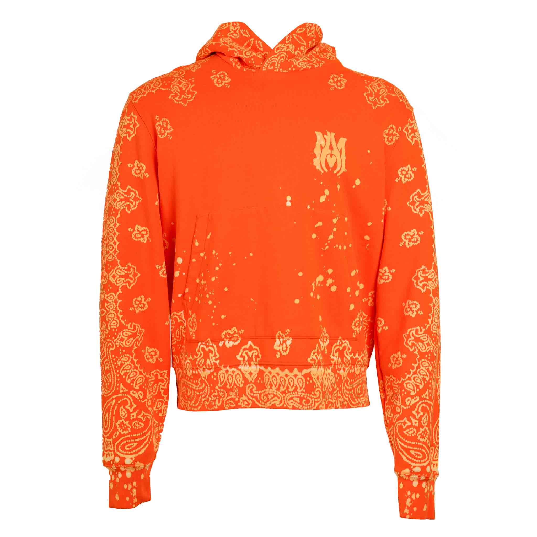 Amiri Bandana Bleach Hoodie in OrangeHoodiesAmiriDPUSXSAmiri Bandana Bleach Hoodie in Orange