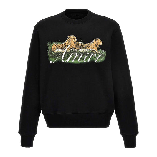Amiri Cheetah Logo Crewneck Sweatshirt in Black