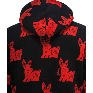 Amiri CNY Rabbit Allover Hoodie in BlackHoodiesAmiriDPUSXSAmiri CNY Rabbit Allover Hoodie in Black