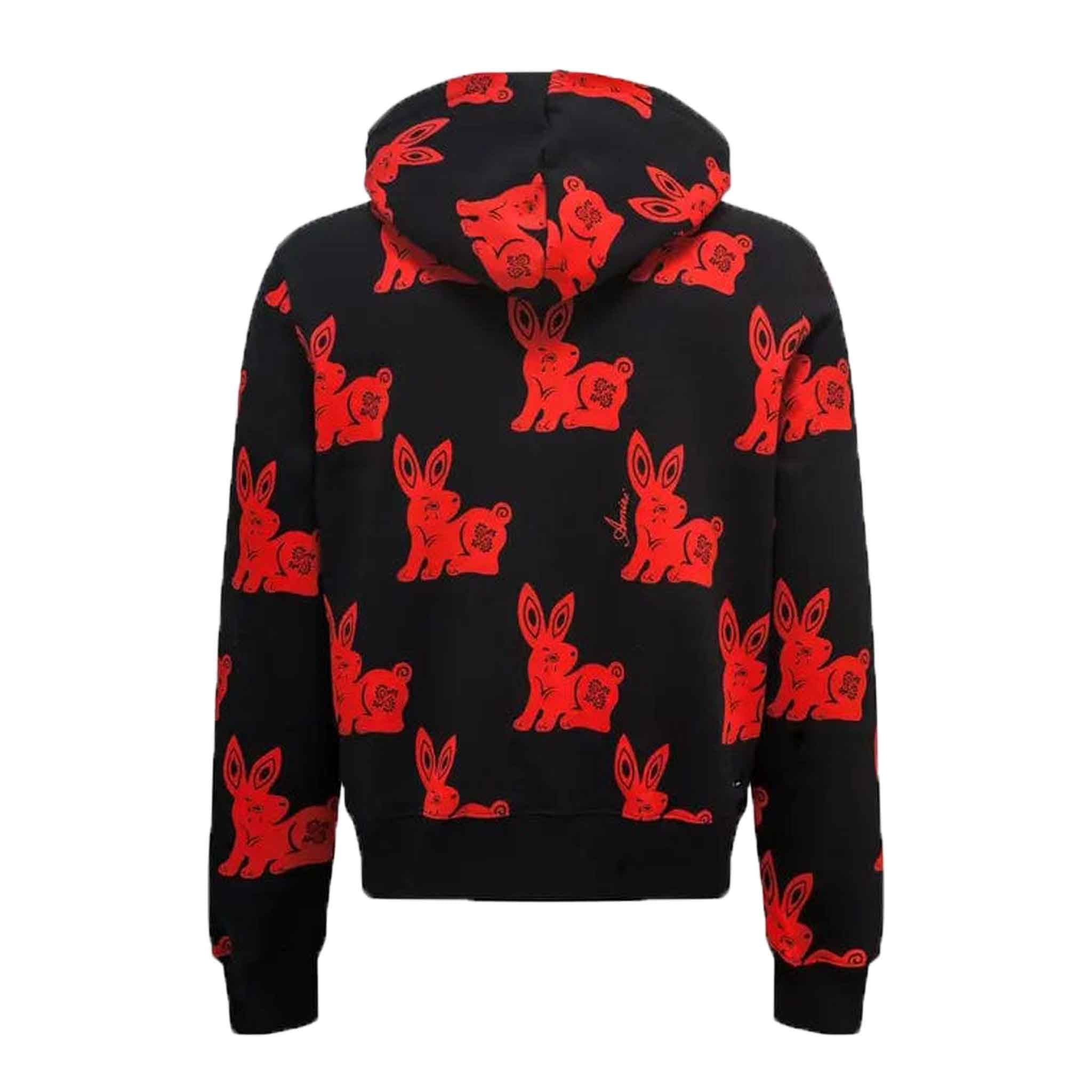 Amiri CNY Rabbit Allover Hoodie in BlackHoodiesAmiriDPUSXSAmiri CNY Rabbit Allover Hoodie in Black