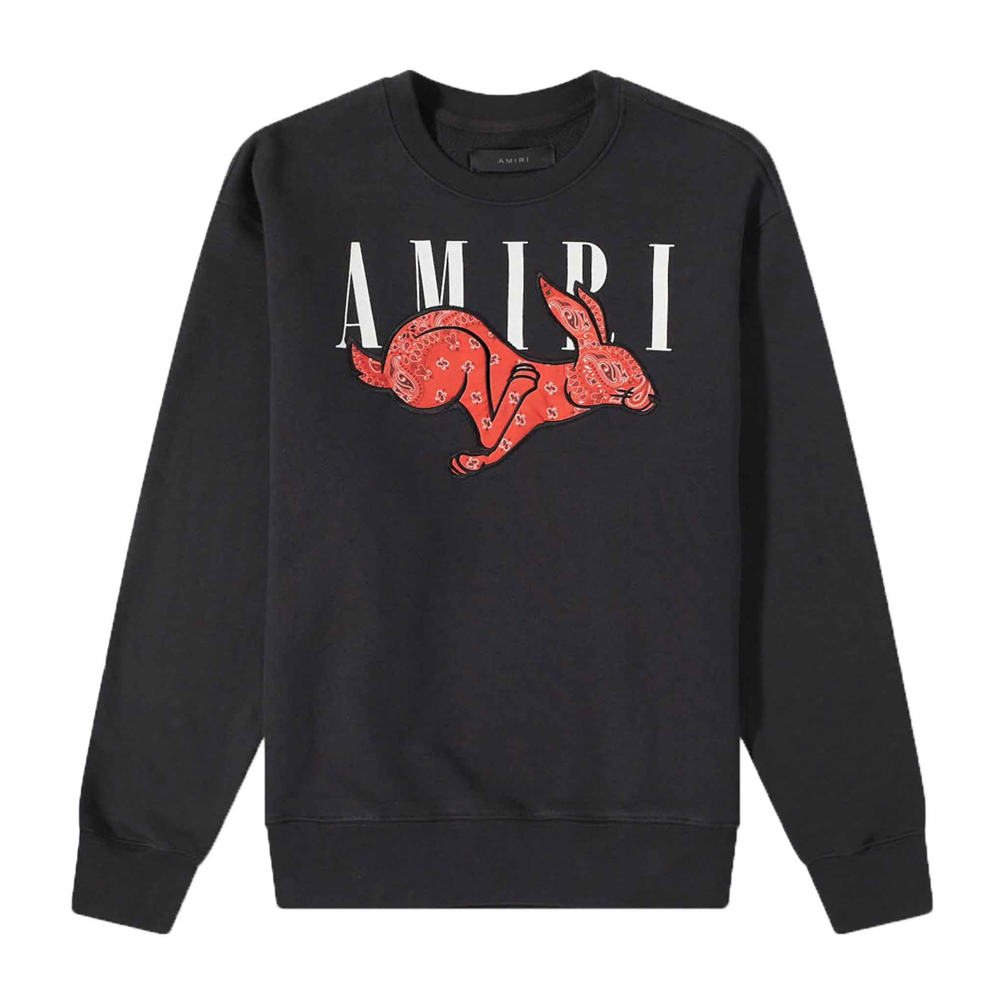 Amiri CNY Rabbit Logo Crewneck Sweatshirt in BlackSweatshirtsAmiriDPUSXSAmiri CNY Rabbit Logo Crewneck Sweatshirt in Black