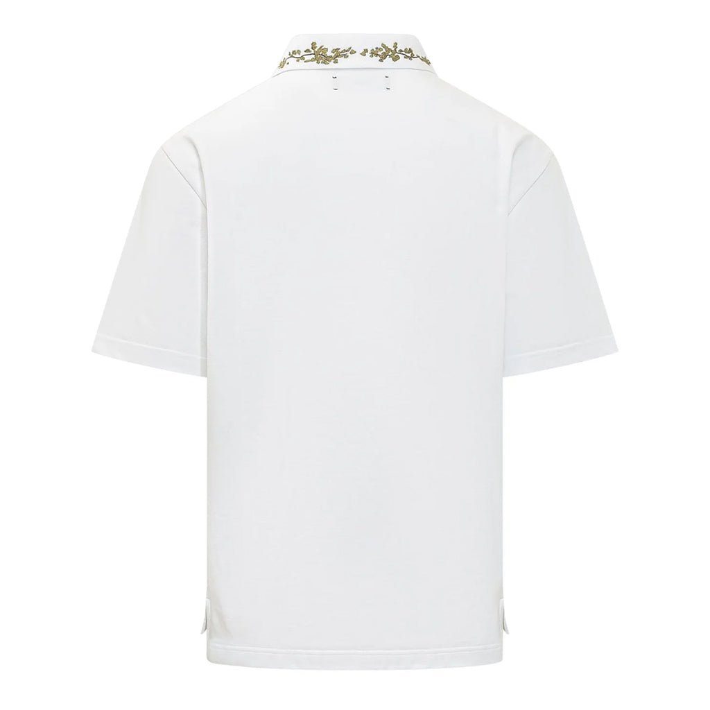 [Amiri] Floral Collar PoloT-ShirtsAmiriDPUS Designer OutletWhiteXS[Amiri] Floral Collar Polo
