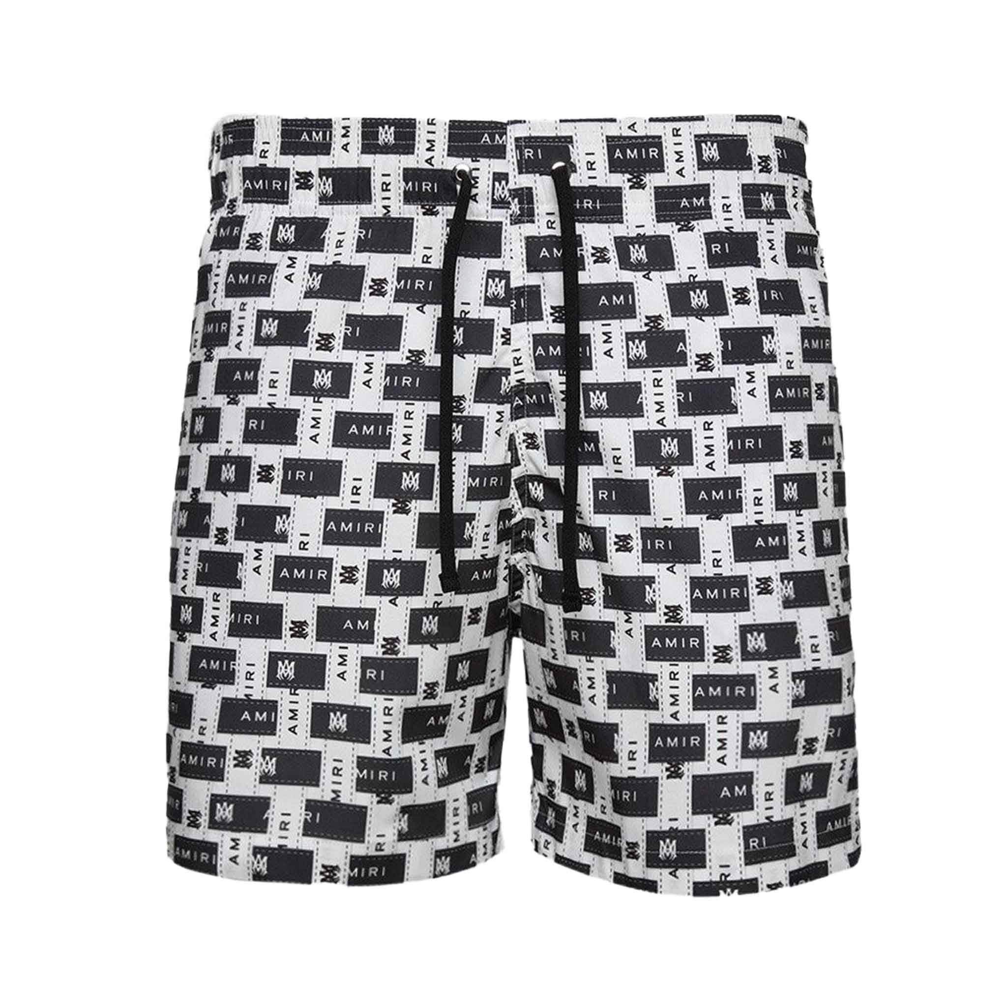 Amiri Interweave Swimtrunks in Black/ White