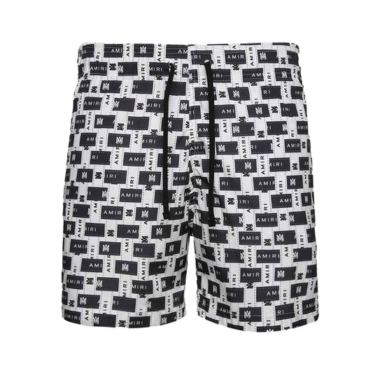 Amiri Interweave Swimtrunks in Black/ White