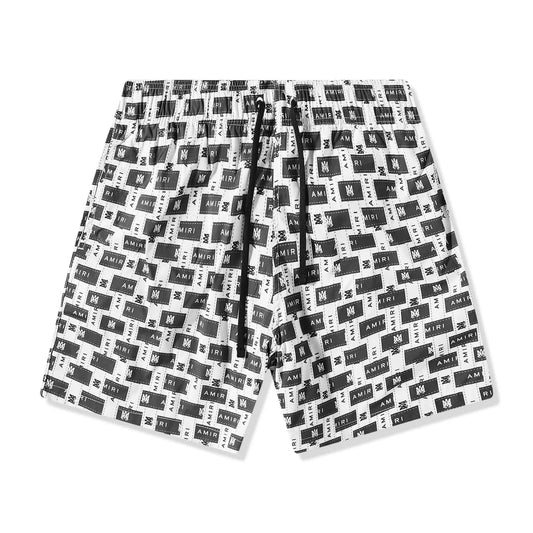 Amiri Interweave Swimtrunks in Black/ White