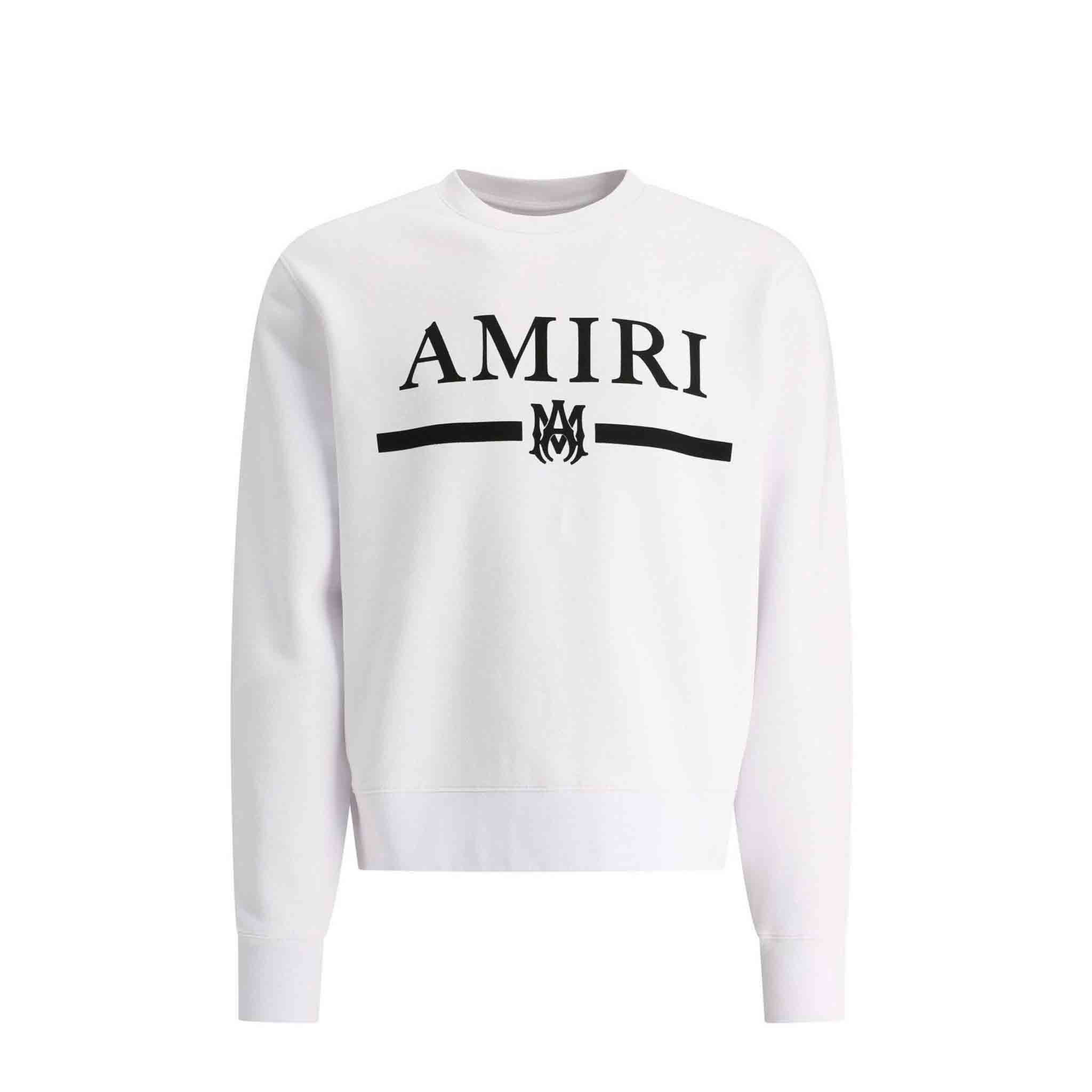 Amiri MA Bar Logo Crewneck Sweat in WhiteHoodiesAmiriDPUSXSAmiri MA Bar Logo Crewneck Sweat in White