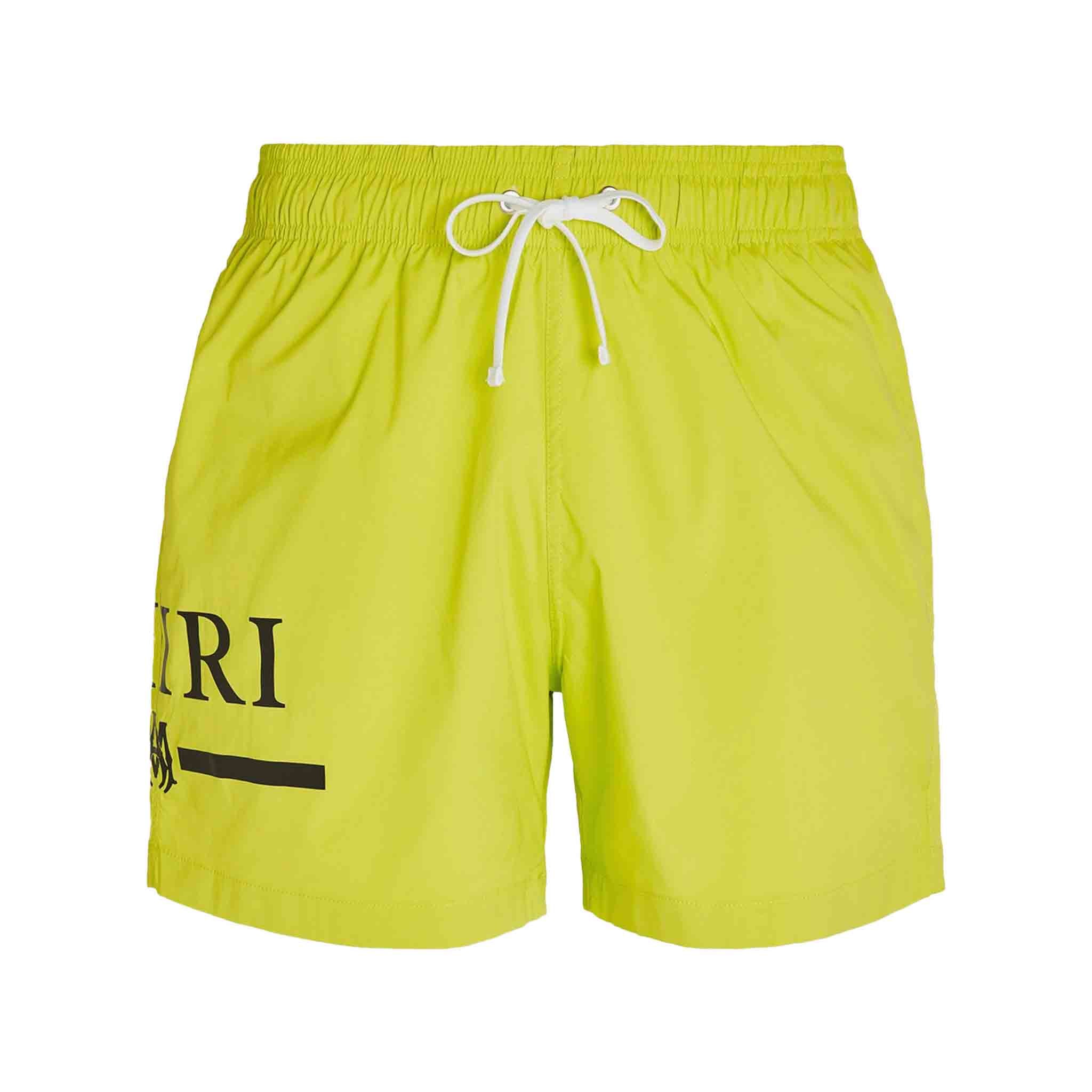 Amiri MA Bar Logo Swim Trunks in LimeShortsAmiriDPUSXSAmiri MA Bar Logo Swim Trunks in Lime