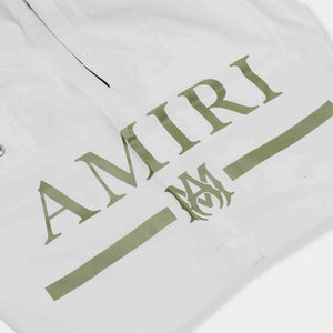 Amiri MA Bar Logo Swim Trunks in WhiteShortsAmiriDPUSXSAmiri MA Bar Logo Swim Trunks in White