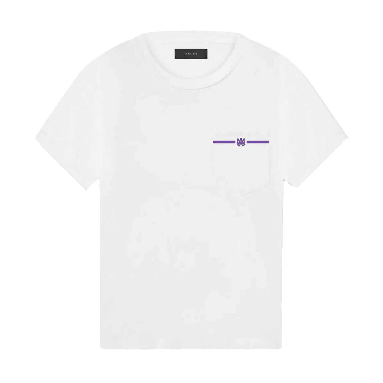 Amiri MA Pocket T-Shirt in White/ PurpleT-ShirtsAmiriDPUS191846425826XSAmiri MA Pocket T-Shirt in White/ Purple