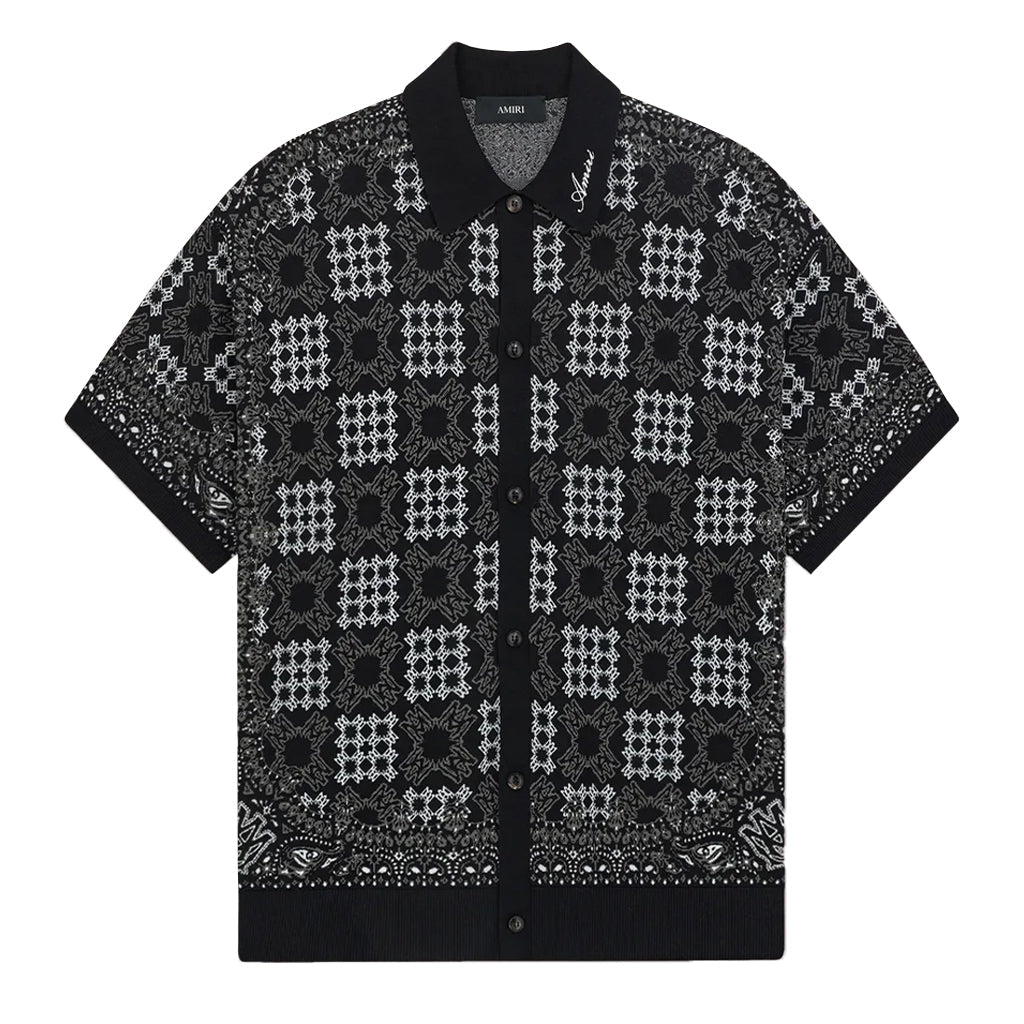 Amiri MA Quad Check Mesh Knit ShirtShirtsAmiriDPUS Designer OutletAMTOKN1120-001-S197916809916BlackSAmiri MA Quad Check Mesh Knit Shirt