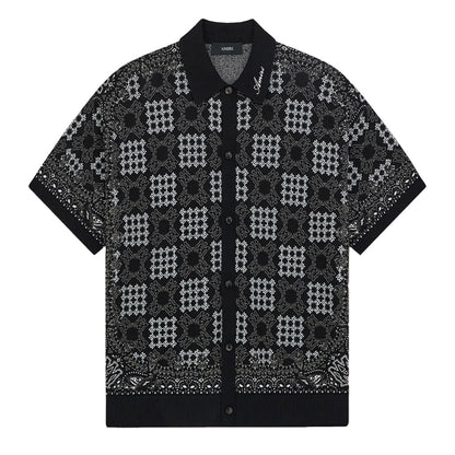 Amiri MA Quad Check Mesh Knit ShirtShirtsAmiriDPUS Designer OutletAMTOKN1120-001-S197916809916BlackSAmiri MA Quad Check Mesh Knit Shirt