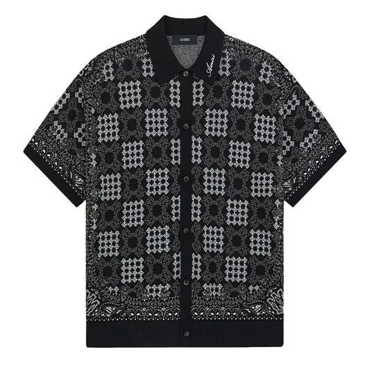 Amiri MA Quad Check Mesh Knit ShirtShirtsAmiriDPUS Designer OutletAMTOKN1120-001-S197916809916BlackSAmiri MA Quad Check Mesh Knit Shirt