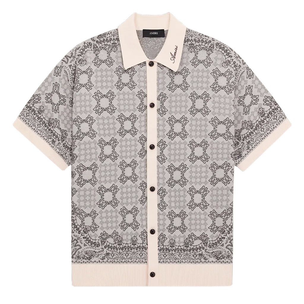 Amiri MA Quad Check Mesh Knit ShirtShirtsAmiriDPUS Designer OutletAMTOKN1120-271-S197916810202AlabasterSAmiri MA Quad Check Mesh Knit Shirt