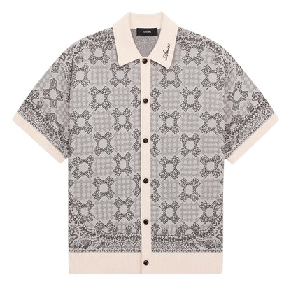 Amiri MA Quad Check Mesh Knit ShirtShirtsAmiriDPUS Designer OutletAMTOKN1120-271-S197916810202AlabasterSAmiri MA Quad Check Mesh Knit Shirt