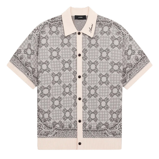 Amiri MA Quad Check Mesh Knit ShirtShirtsAmiriDPUS Designer OutletAMTOKN1120-271-S197916810202AlabasterSAmiri MA Quad Check Mesh Knit Shirt