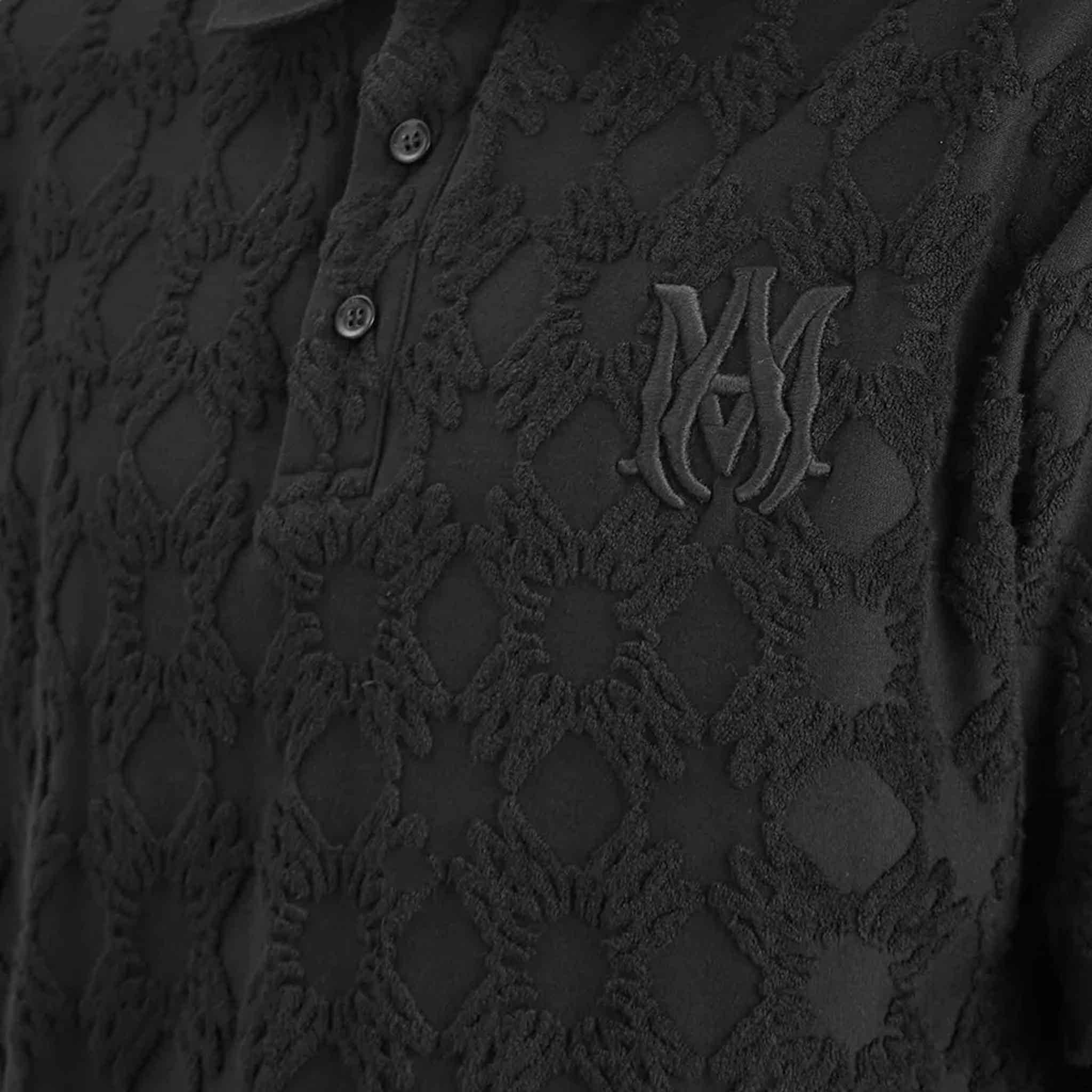 Amiri Ma Quad Toweling Polo in Black