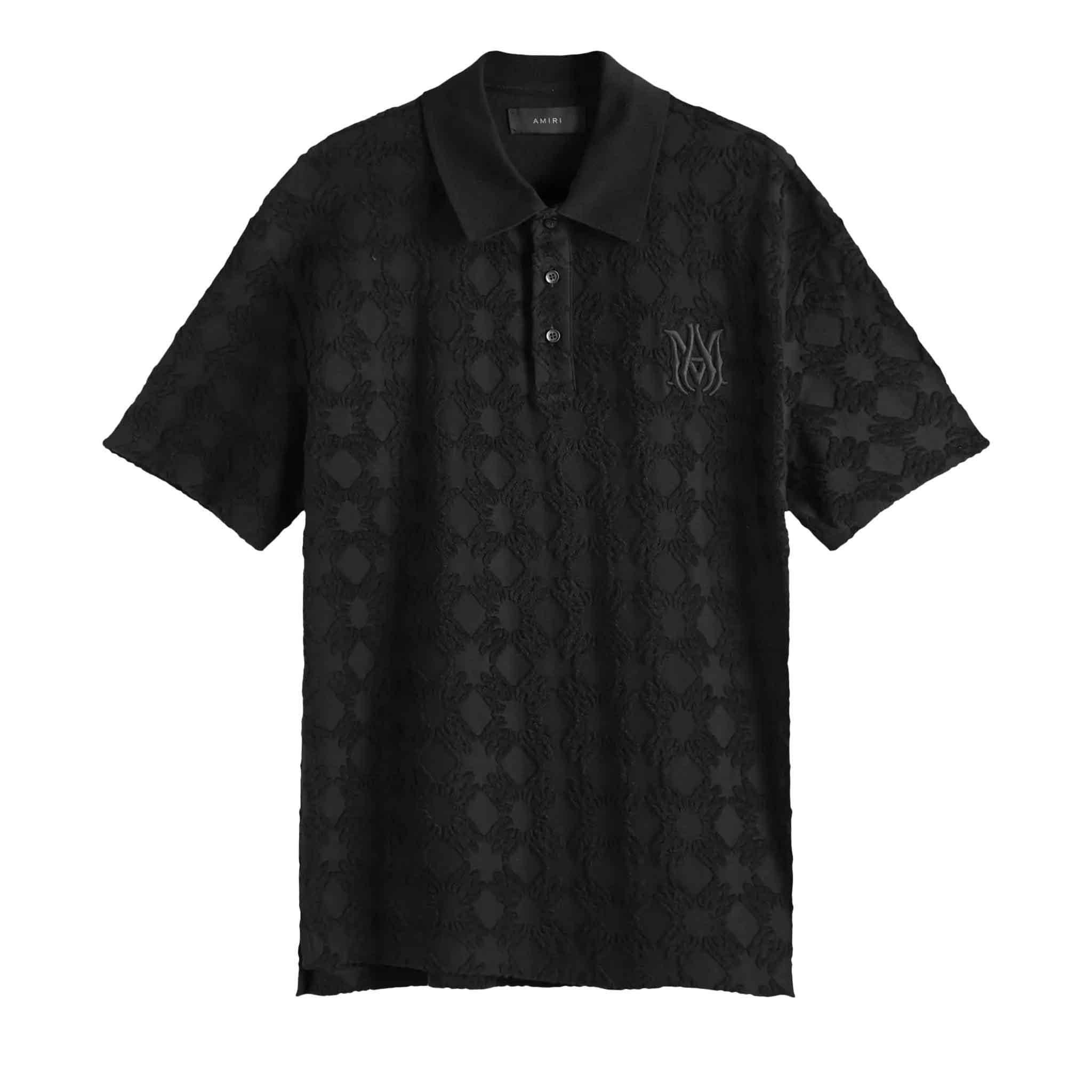 Amiri Ma Quad Toweling Polo in Black