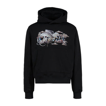 Amiri Pegasus Script Hoodie in Black