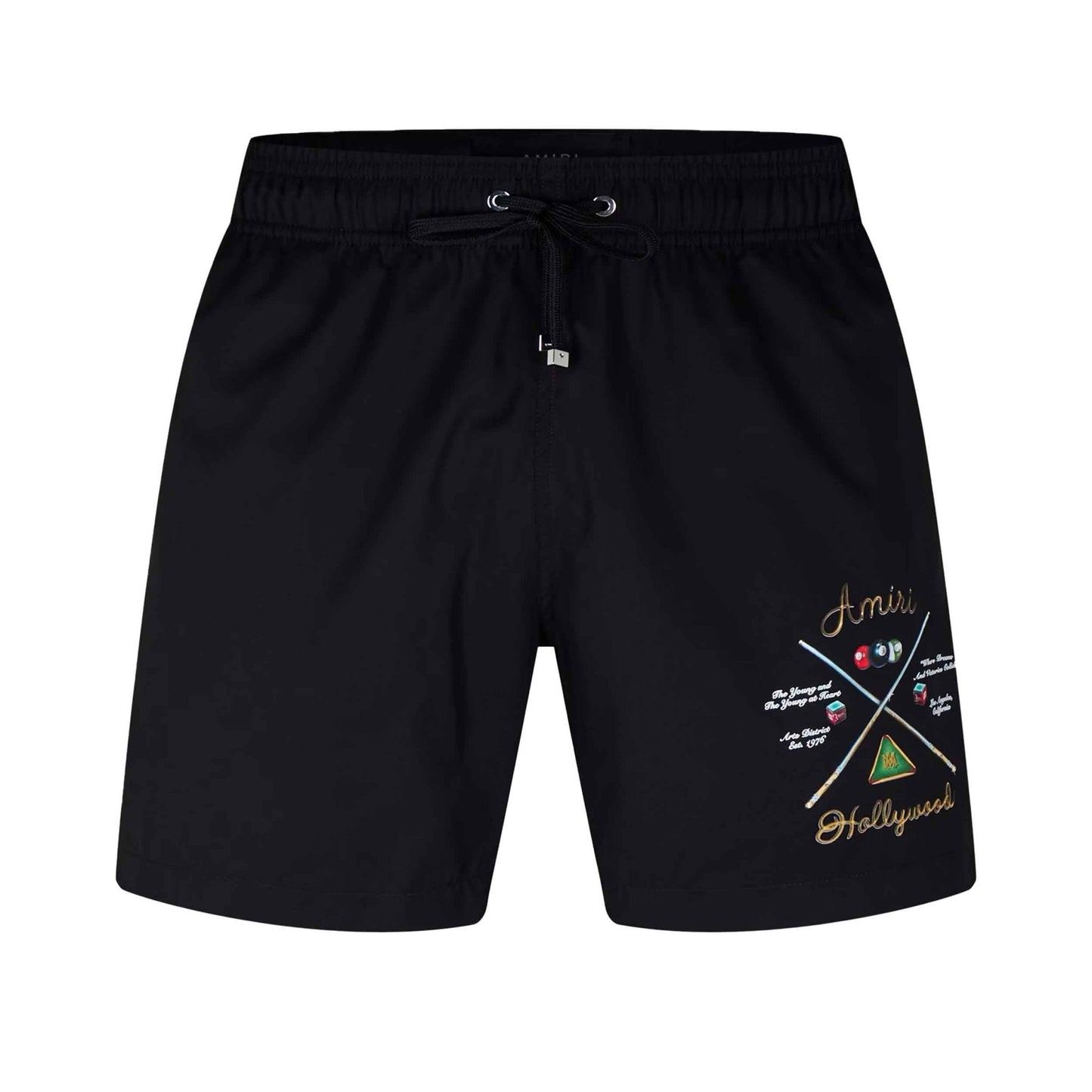 Amiri Pool Cue Swim Trunks in Black
