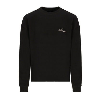 Amiri Smoking Wolf Oversized Waffle CrewneckSweatshirtsAmiriDPUS Designer OutletAM426JR064-0002-S197916216059BlackSAmiri Smoking Wolf Oversized Waffle Crewneck
