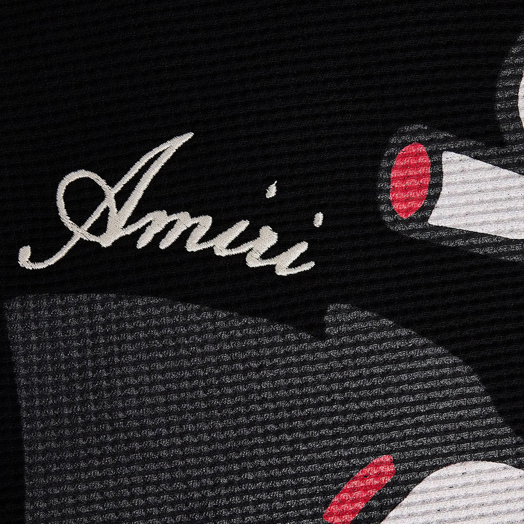 Amiri Smoking Wolf Oversized Waffle CrewneckSweatshirtsAmiriDPUS Designer OutletAM426JR064-0002-S197916216059BlackSAmiri Smoking Wolf Oversized Waffle Crewneck