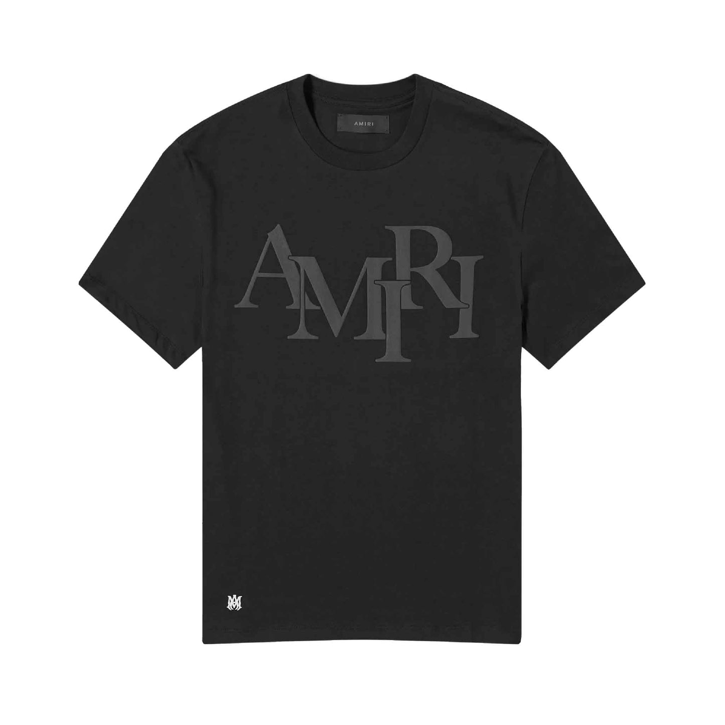 Amiri Staggered Logo T-Shirt in Black