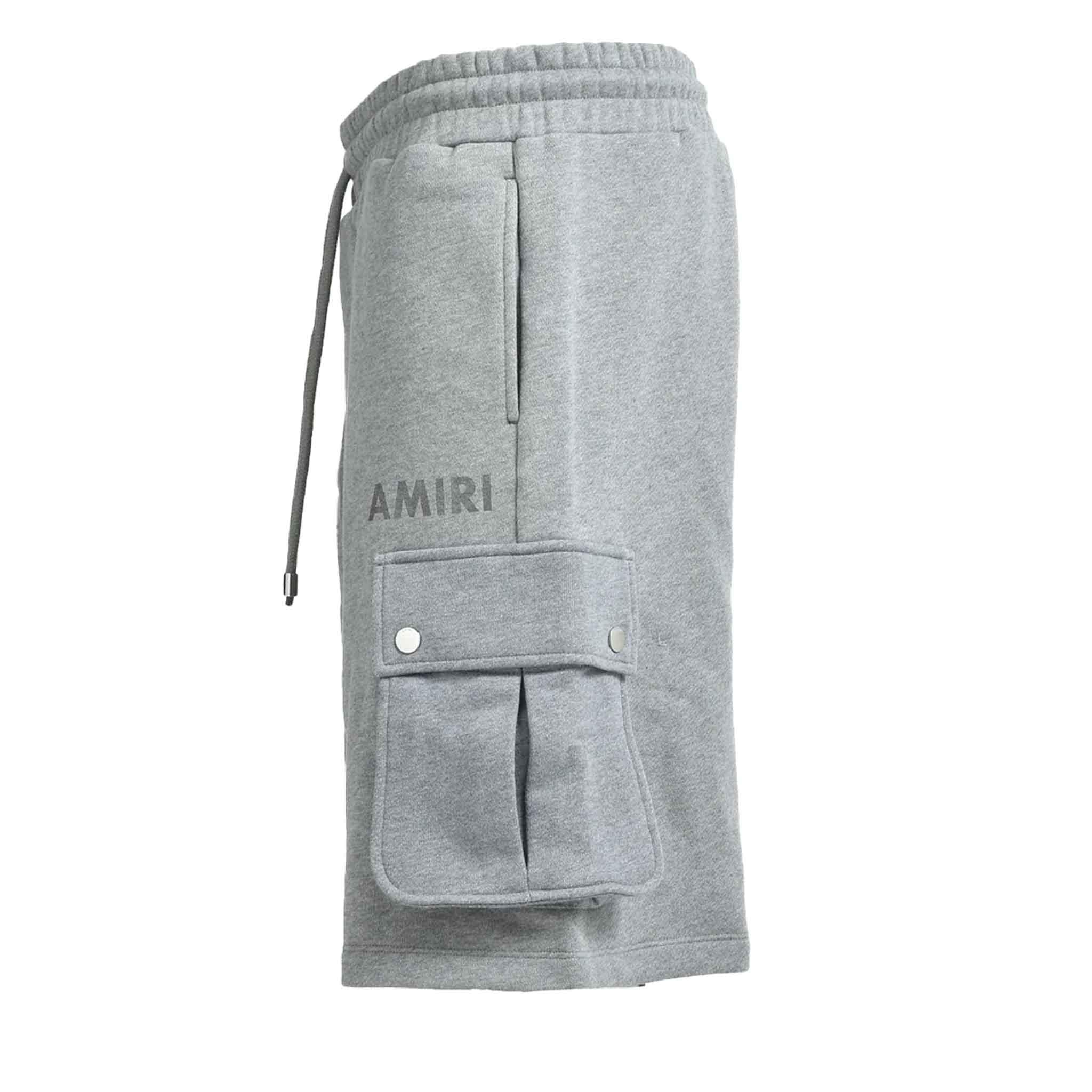 Amiri Stencil Cargo Shorts in Grey