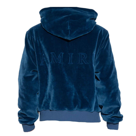 Amiri Velour Hoodie in Blue