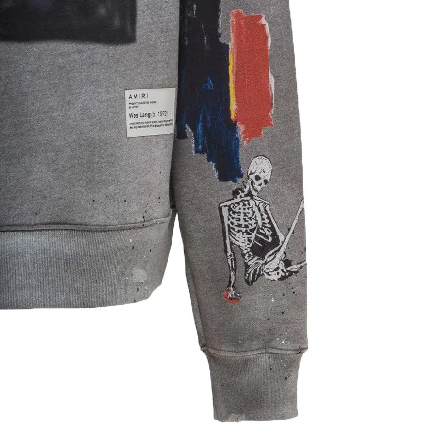 Amiri X Wes Lang Blood 38' Hoodie in Heather GreyHoodiesAmiriDPUSXSAmiri X Wes Lang Blood 38' Hoodie in Heather Grey