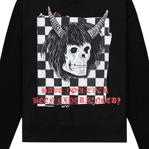 Amiri x Wes Lang Checker Skull Crewneck Sweatshirt in BlackSweatshirtAmiriDPUSXSAmiri x Wes Lang Checker Skull Crewneck Sweatshirt in Black