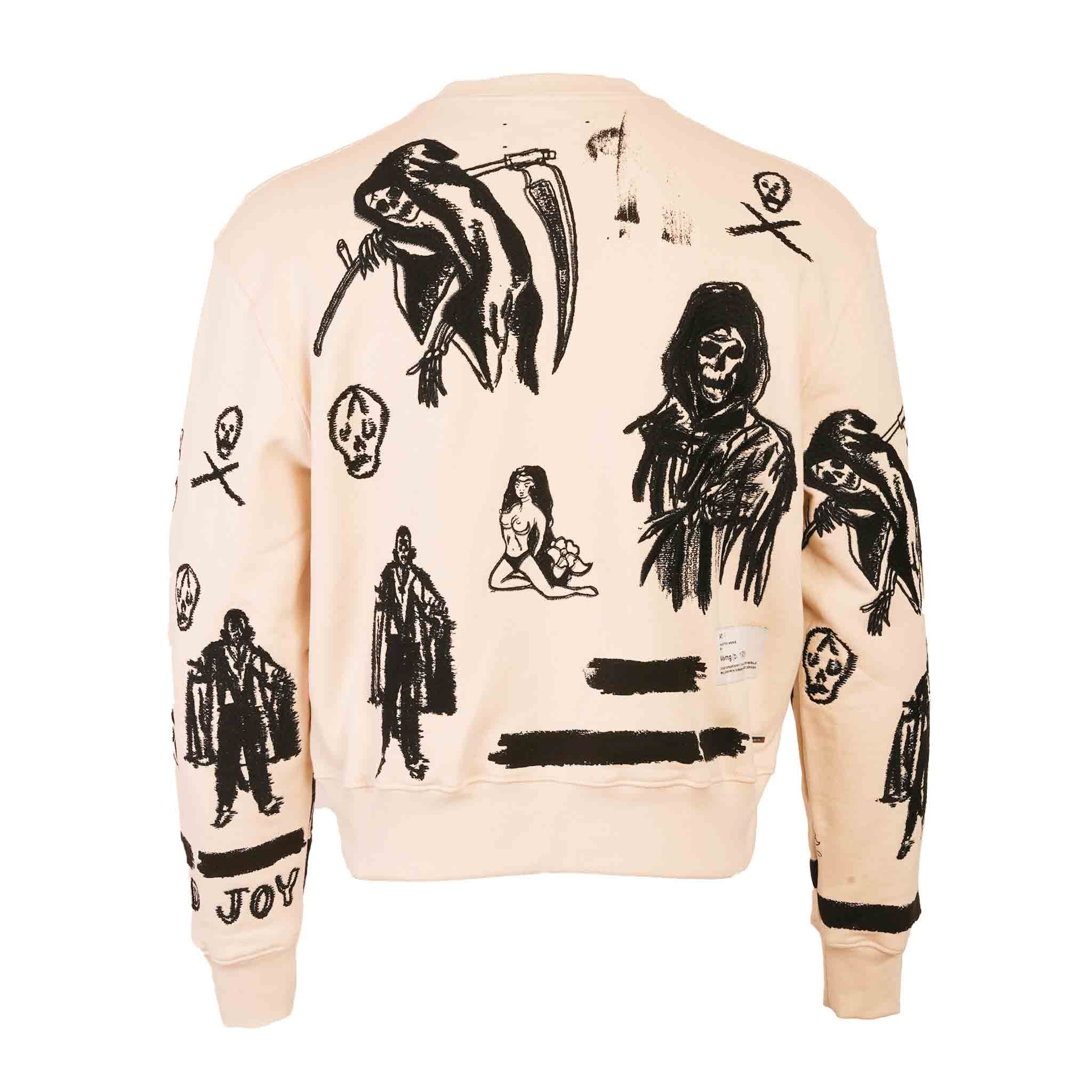 Amiri X Wes Lang Embroidered Crewneck Sweatshirt in BirchSweatshirtsAmiriDPUS191846404616XSAmiri X Wes Lang Embroidered Crewneck Sweatshirt in Birch