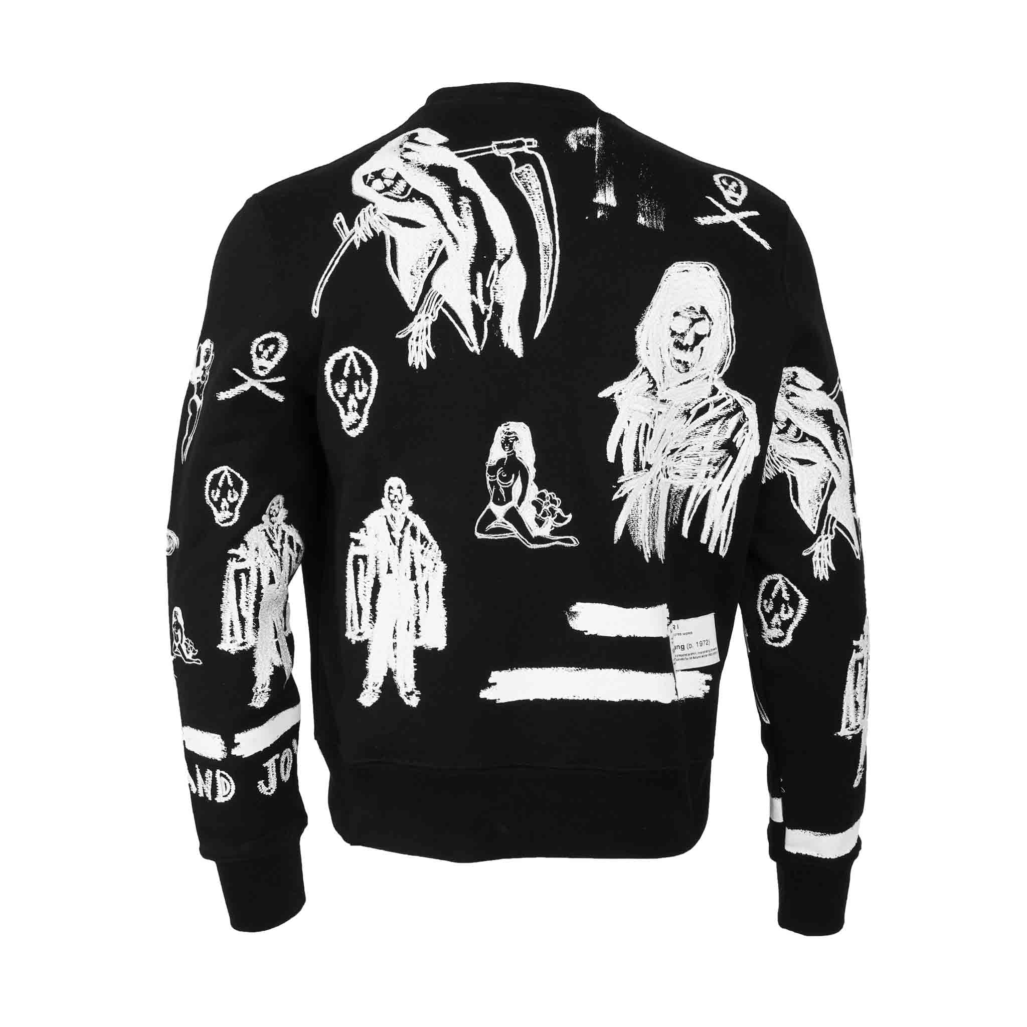 Amiri X Wes Lang Embroidered Crewneck Sweatshirt in BlackSweatshirtsAmiriDPUS191846397017SAmiri X Wes Lang Embroidered Crewneck Sweatshirt in Black