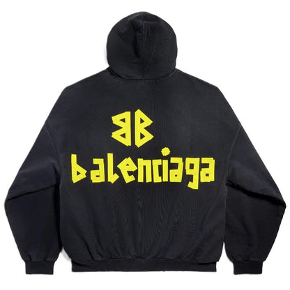 Balenciaga Tape Type Ripped Pocket Hoodie in BlackSweatshirts & HoodiesBalenciagaDPUS Designer Outlet81289417971Balenciaga Tape Type Ripped Pocket Hoodie in Black