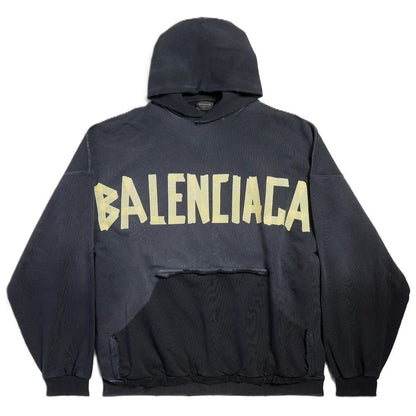 Balenciaga Tape Type Ripped Pocket Hoodie in BlackSweatshirts & HoodiesBalenciagaDPUS Designer Outlet81289417971Balenciaga Tape Type Ripped Pocket Hoodie in Black