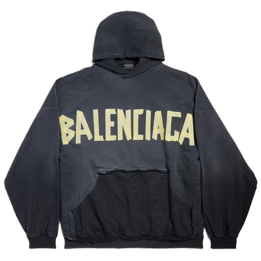 Balenciaga Tape Type Ripped Pocket Hoodie in BlackSweatshirts & HoodiesBalenciagaDPUS Designer Outlet81289417971Balenciaga Tape Type Ripped Pocket Hoodie in Black