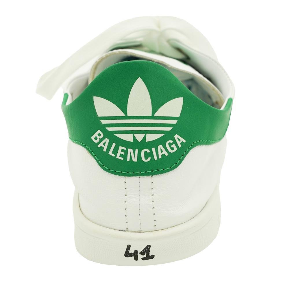 【新品コラボ】41 BALENCIAGA×adidas STAN SMITH 緑 Balenciaga x adidas Stan Smith Core White Green Men's - ID7564 - US