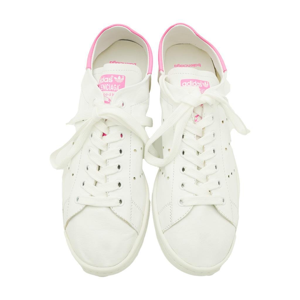 Balenciaga x Adidas Women's Originals Stan Smith Sneakers in White/ PinkSneakersBalenciagaDPUS Designer Outlet35Balenciaga x Adidas Women's Originals Stan Smith Sneakers in White/ Pink