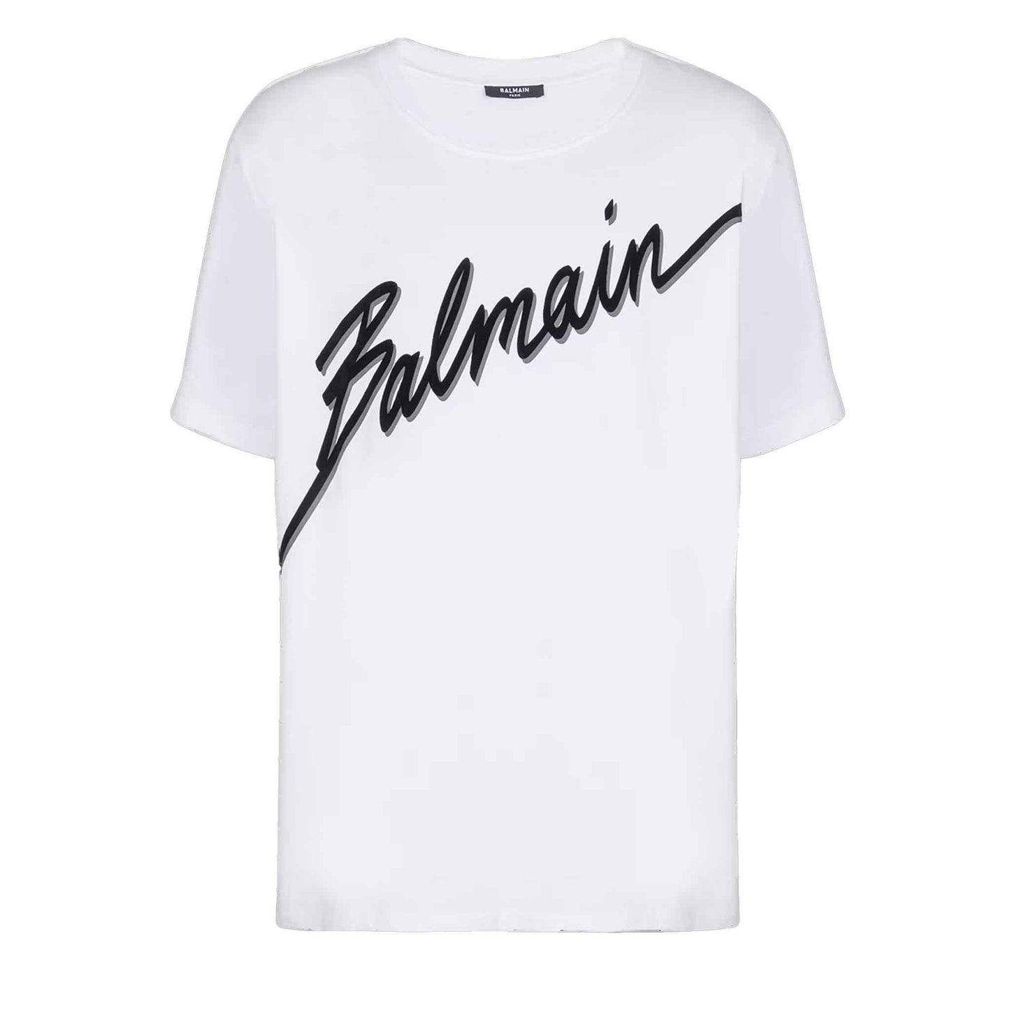 Balmain Flocked Logo T-Shirt in White