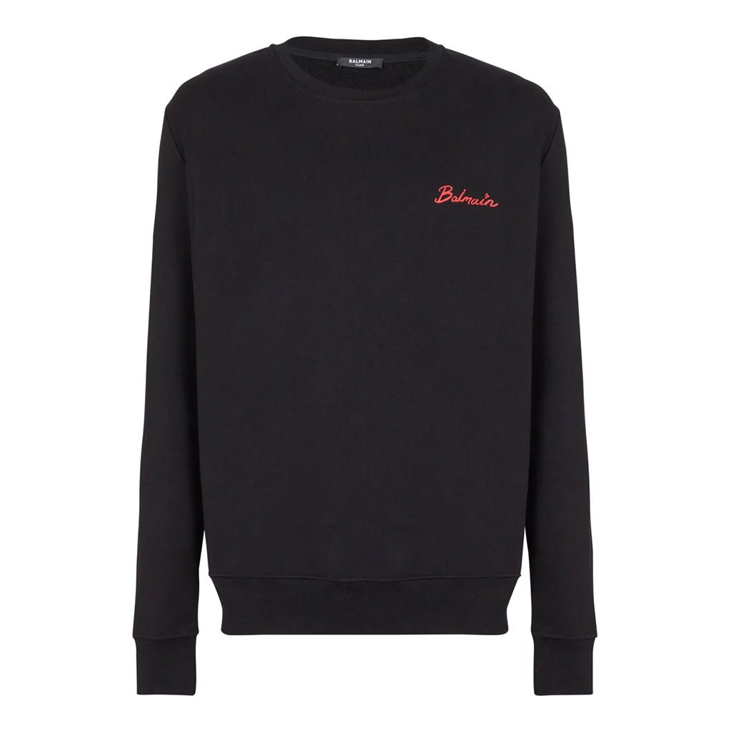 [Balmain} Kiss Stamp Crewneck SweatshirtSweatshirtsBalmainDPUS Designer Outlet3615885450627BlackS[Balmain} Kiss Stamp Crewneck Sweatshirt