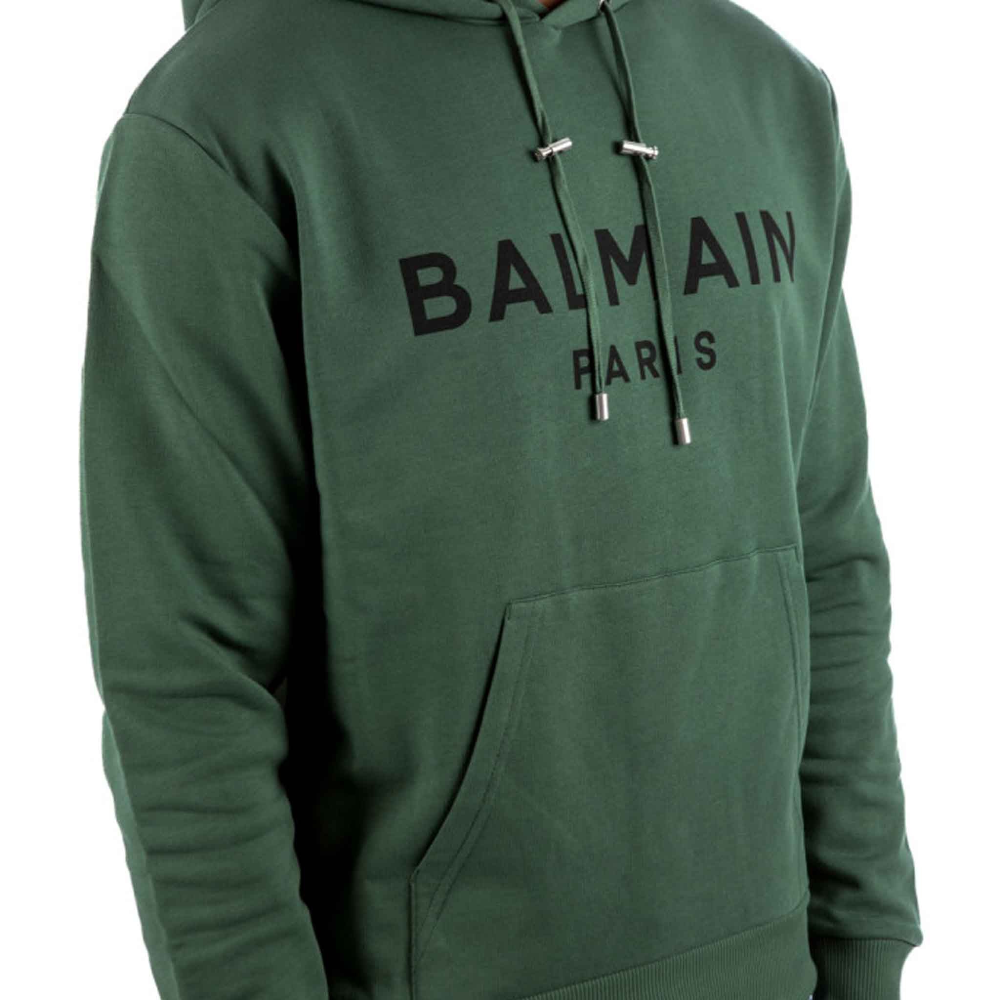 Balmain Logo Hoodie in GreenHoodiesBalmainDPUS Designer OutletSBalmain Logo Hoodie in Green