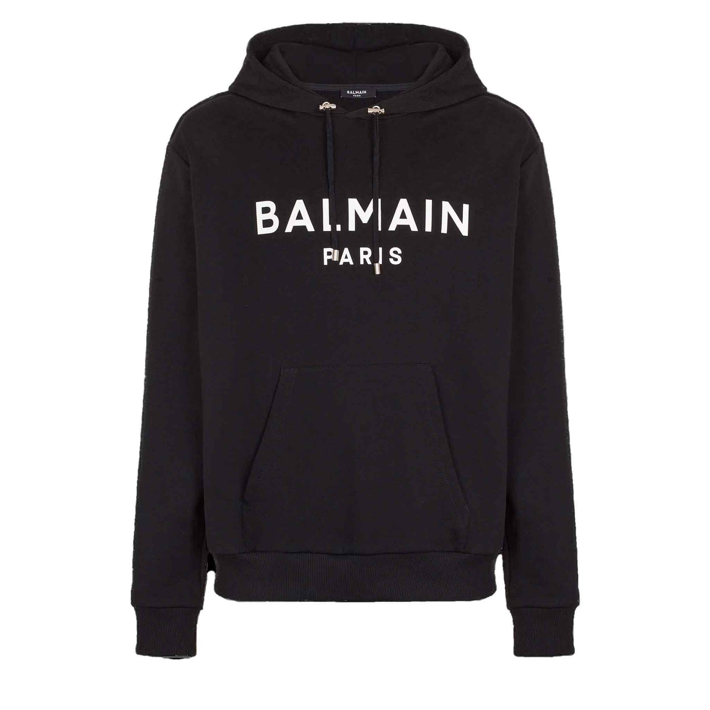 Balmain Printed Logo Hoodie in Black
