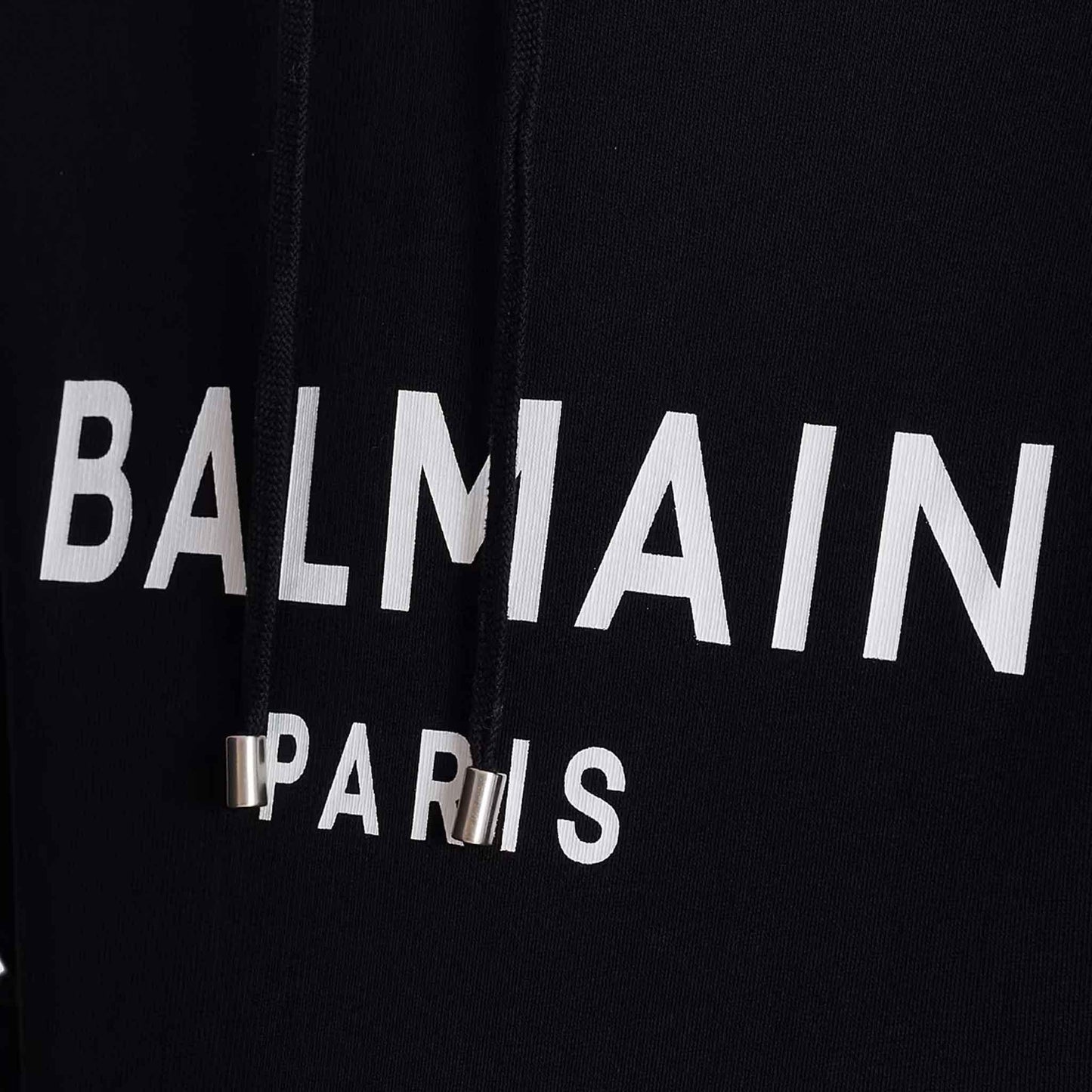 Balmain Printed Logo Hoodie in Black