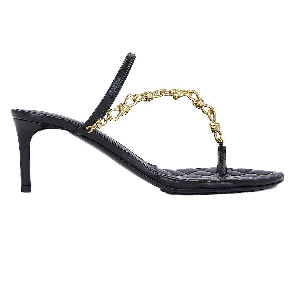 Bottega Veneta Womens Leather Sandal in Black