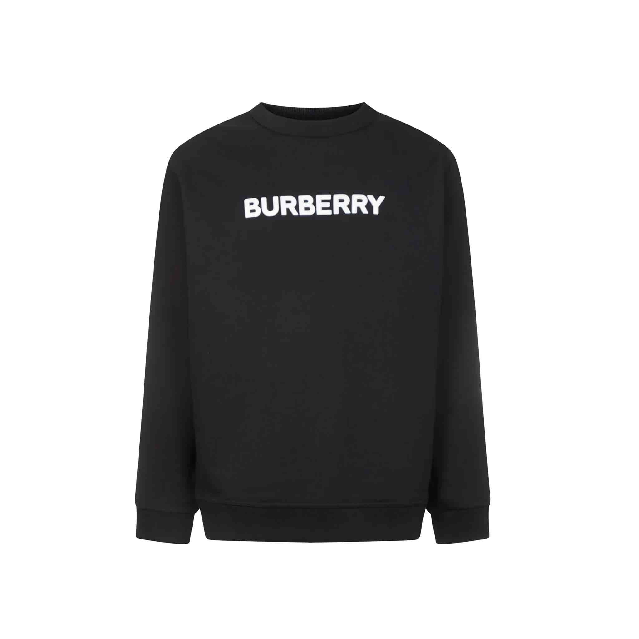 Burberry Burlow Logo Crewneck Sweatshirt In Black