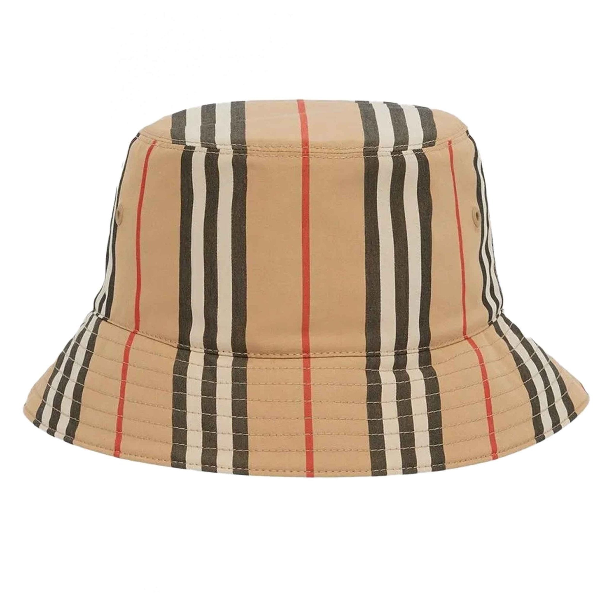Burberry Icon Stripe Reversible Bucket Hat in Archive BeigeHatsBurberryDPUS Designer Outlet5045628952862LBurberry Icon Stripe Reversible Bucket Hat in Archive Beige